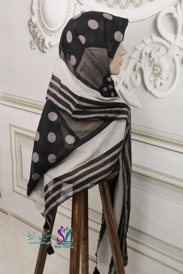 شال نخی طرح دار آیسا (کد 03)