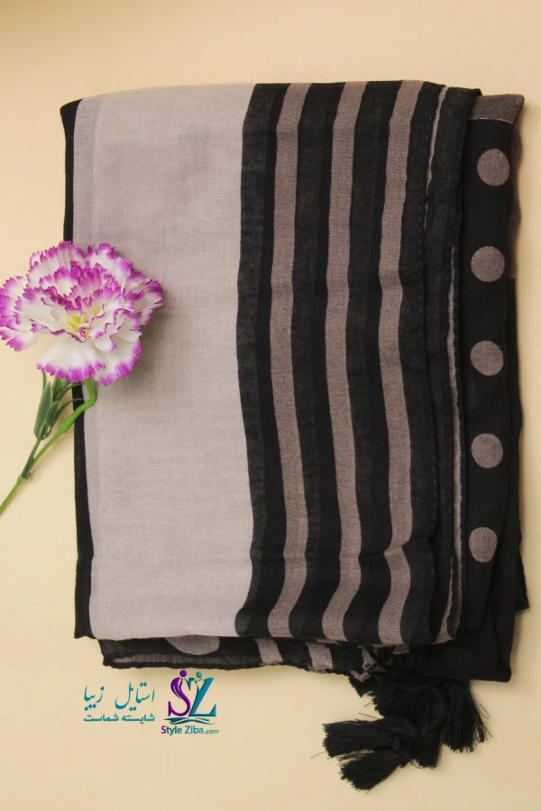 شال نخی طرح دار آیسا (کد 03)