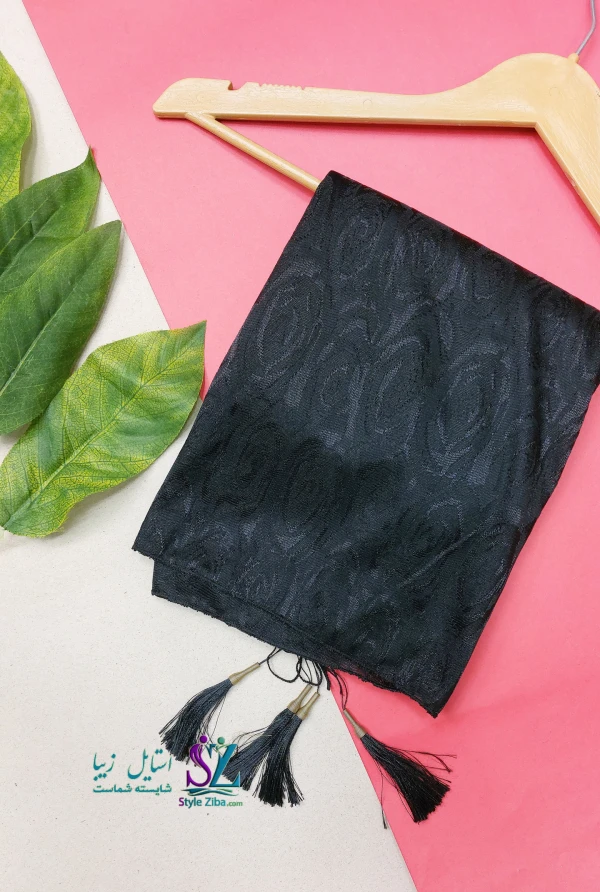 شال مشکی ثمانه (طرح 1)
