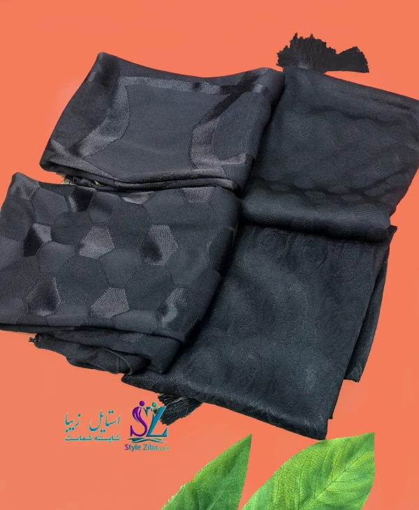 شال مشکی ثمانه (طرح 2)