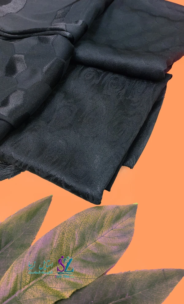شال مشکی ثمانه (طرح 2)