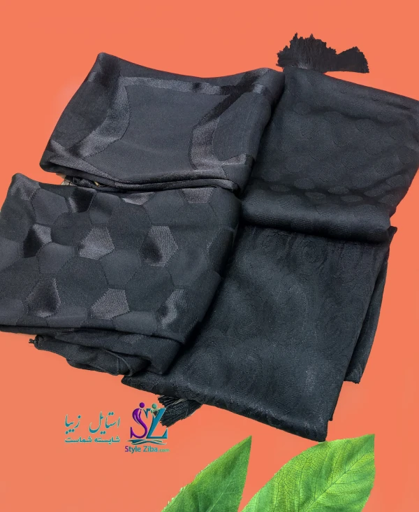 شال مشکی ثمانه (طرح 3)