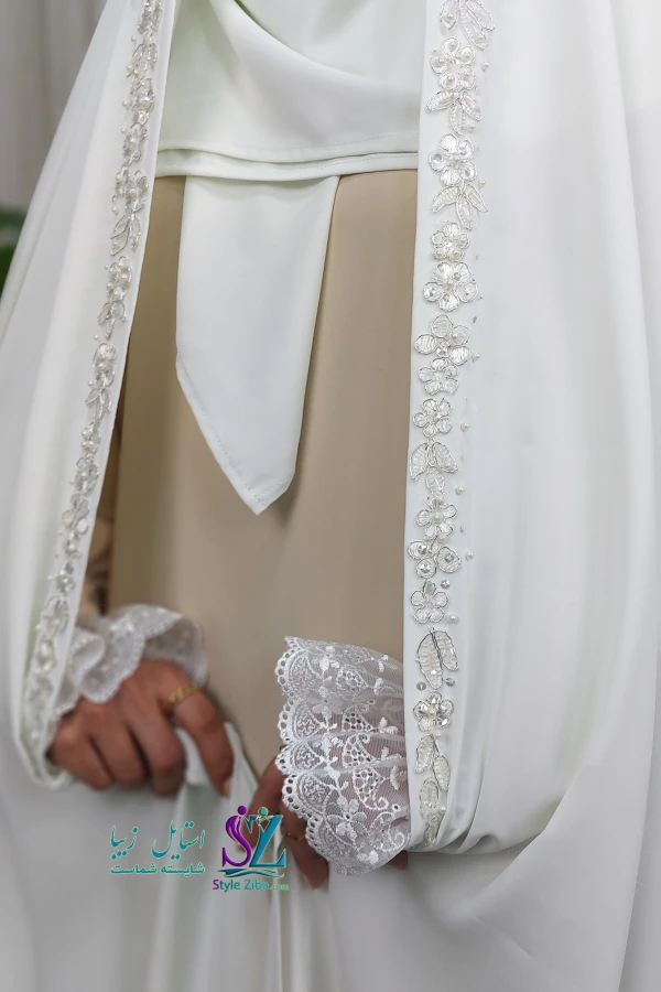 چادر عروس سفید ارغوان