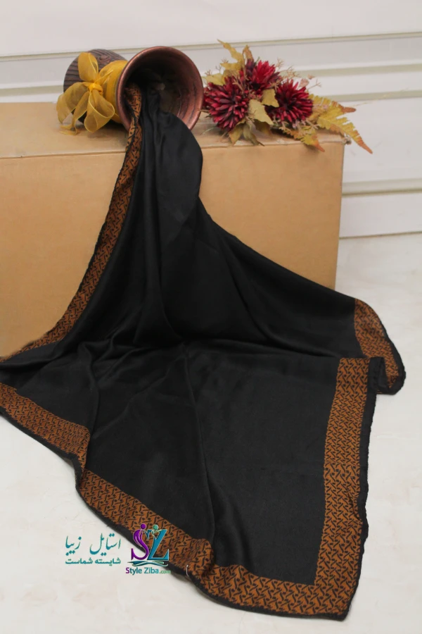 روسری مشکی حاشیه دار آندیا (کد 01)