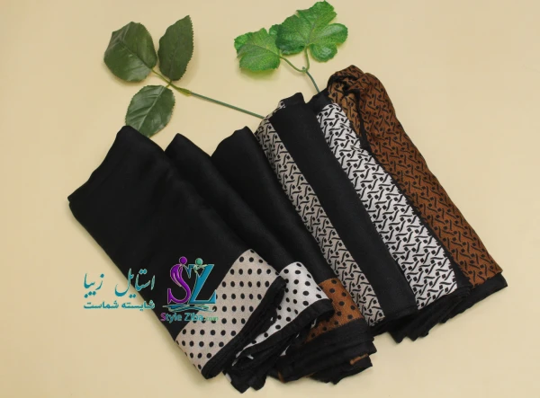 روسری مشکی حاشیه دار آندیا (کد 01)