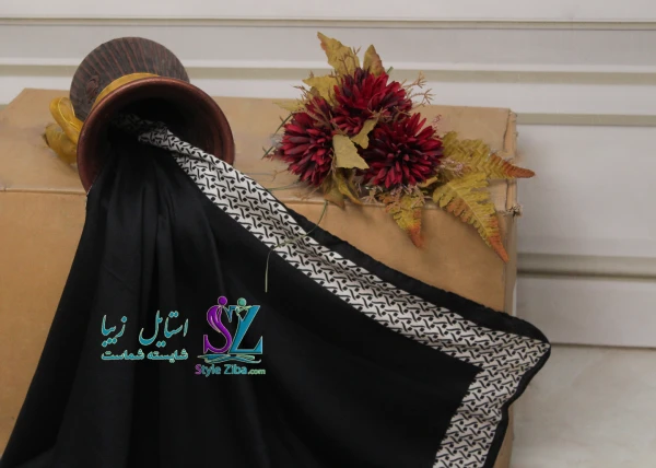 روسری مشکی حاشیه دار آندیا (کد 02)