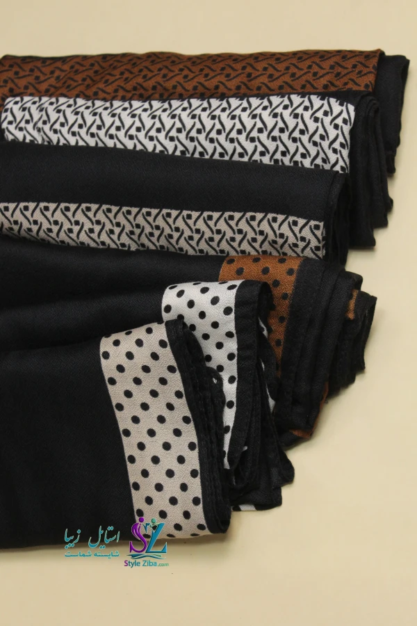 روسری مشکی حاشیه دار آندیا (کد 02)