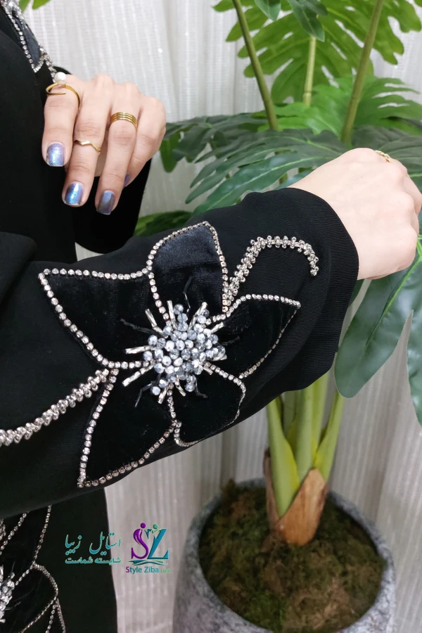 مانتو مجلسی مشکی سودابه (طرح 1)