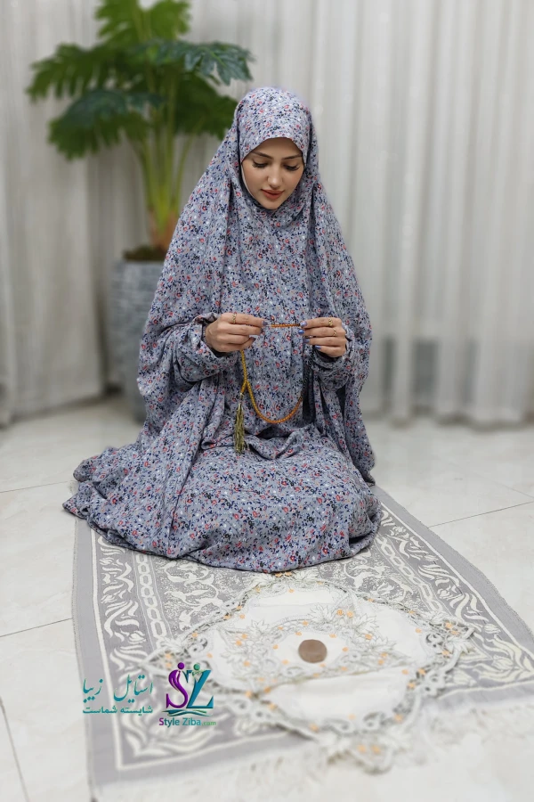 چادر نماز استین دار نخی (طرح 12)