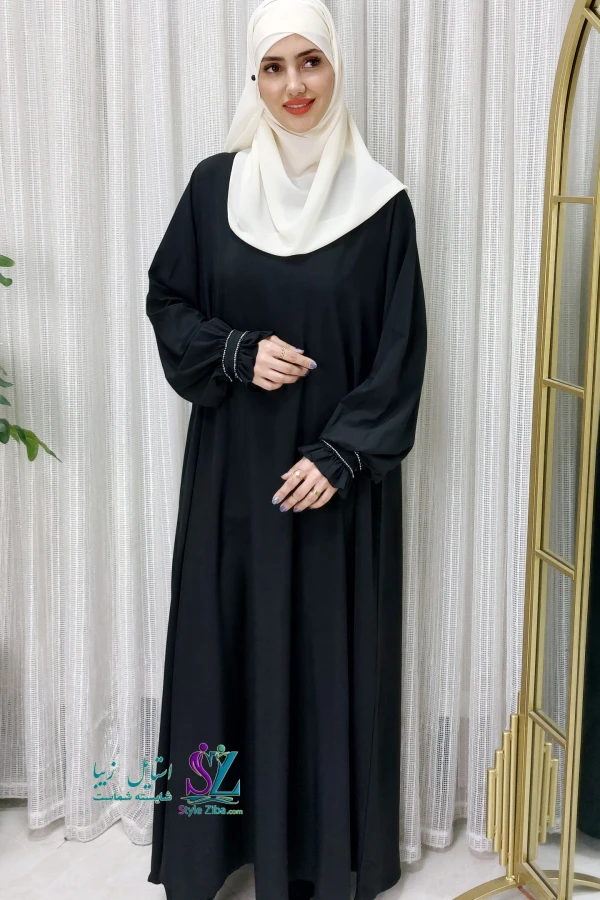 عبا مجلسی مشکی گلابتون