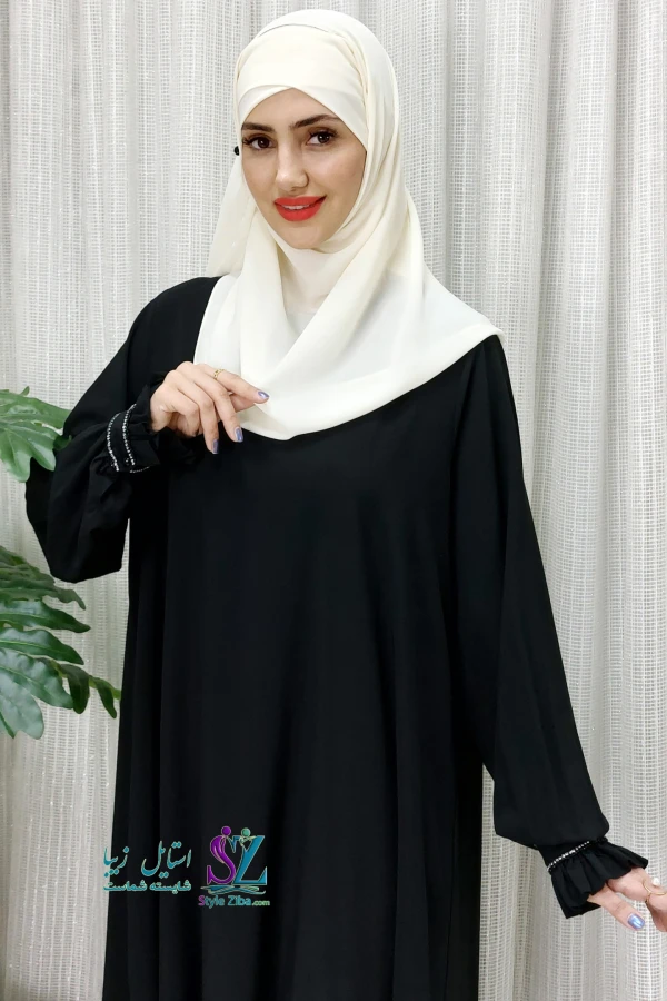 عبا مجلسی مشکی گلابتون