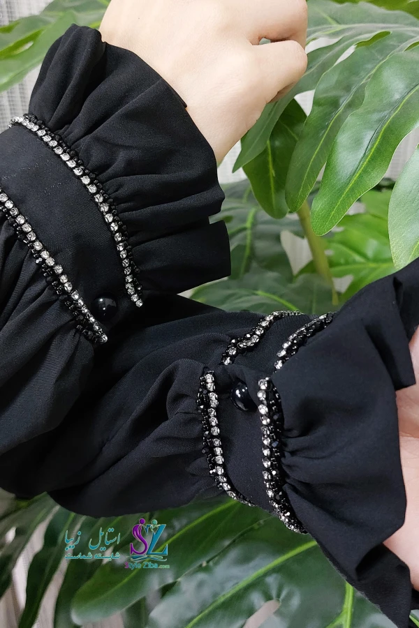 عبا مجلسی مشکی گلابتون