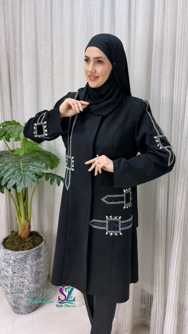 مانتو مشکی مجلسی سودابه (طرح 2)