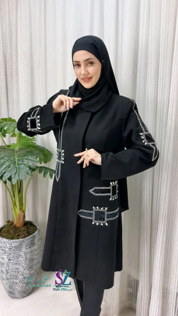 مانتو مشکی مجلسی سودابه (طرح 2)