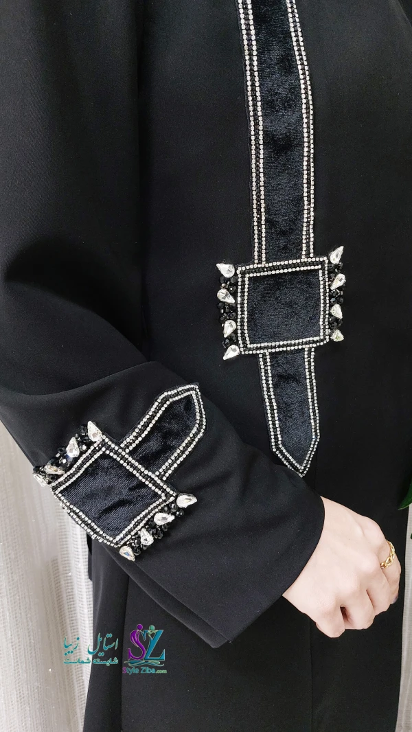 مانتو مشکی مجلسی سودابه (طرح 2)