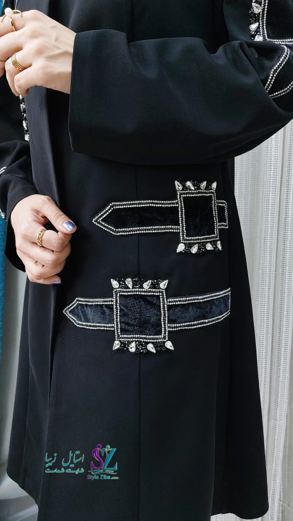 مانتو مشکی مجلسی سودابه (طرح 2)