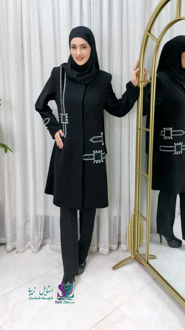 مانتو مشکی مجلسی سودابه (طرح 2)