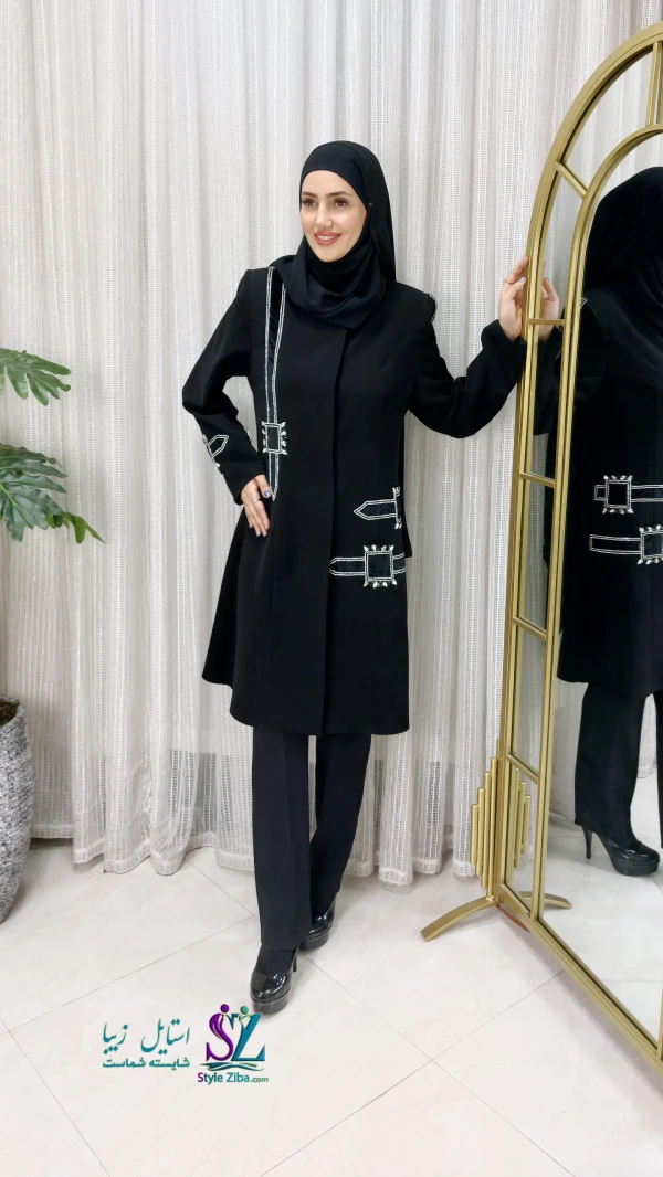 مانتو مشکی مجلسی سودابه (طرح 2)