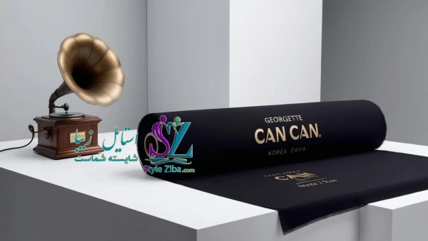 پارچه کن کن ژورژت کره ای زاوا لب ترکی عرض 115cm