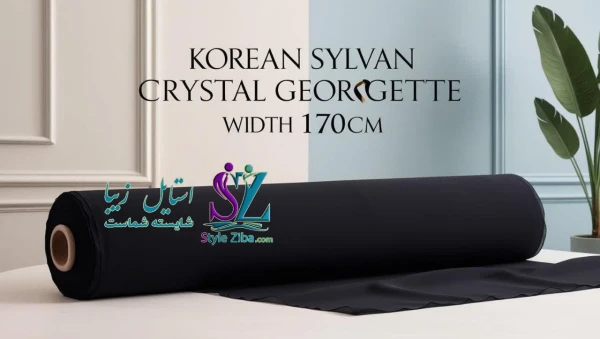 پارچه ژورژت کریستال سیلوان کره ای لب ترکی عرض170cm