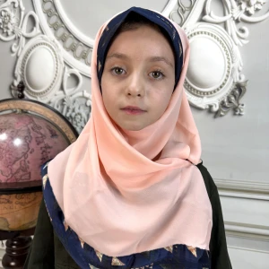 مقنعه دکمه دار بچگانه صورتی(طرح2)