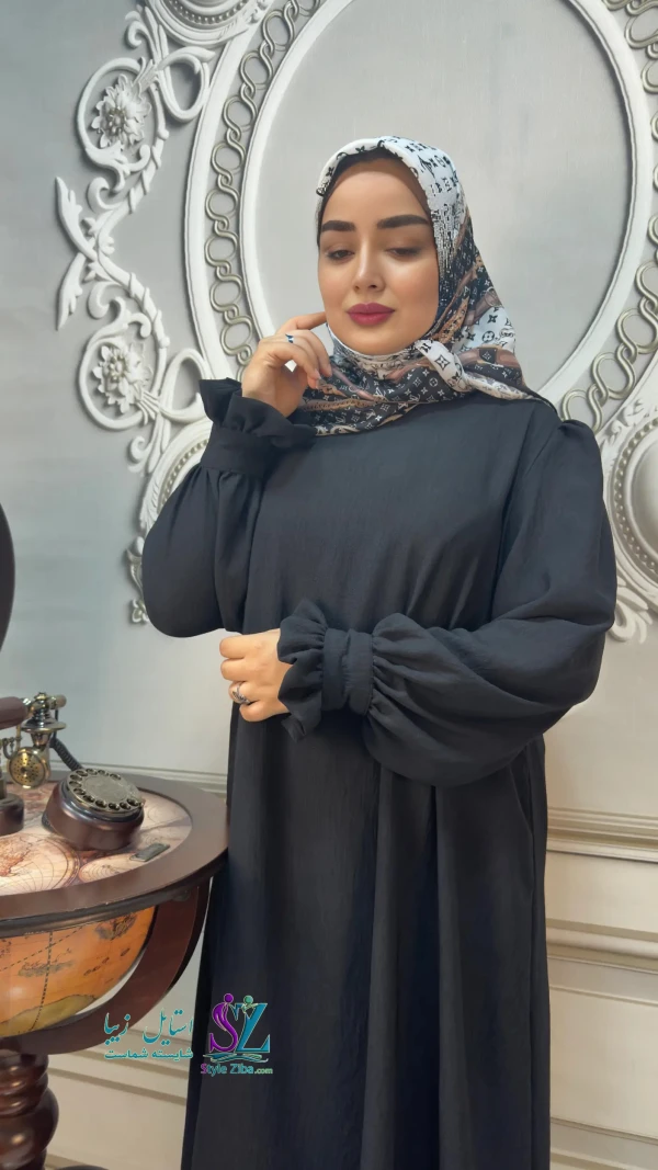 عبا زنانه کدB ابروبادی شکیبا(مشکی)