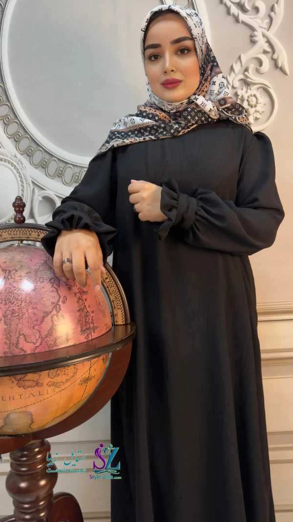 عبا زنانه کدB ابروبادی شکیبا(مشکی)