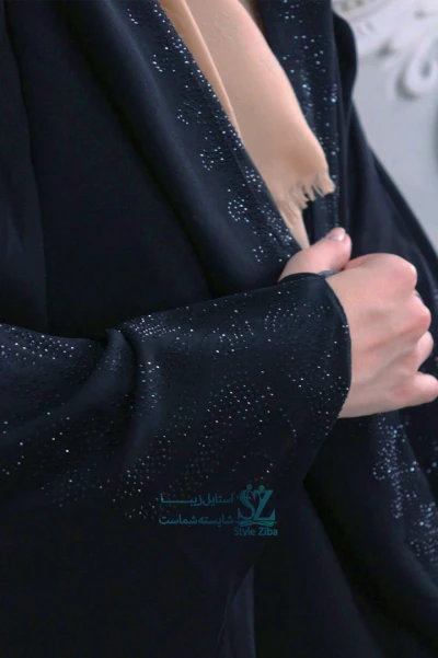 چادر دانشجویی ساده نگین دار کرپ وارداتی