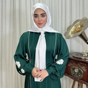 عبا زنانه کریشه لاینی نغمه(سبز-سفید)