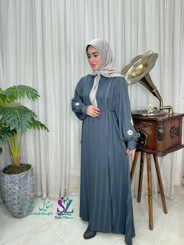 عبا زنانه کریشه لاینی نغمه(طوسی-خاکستری)