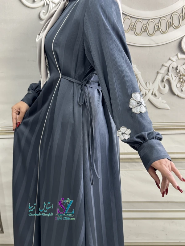 عبا زنانه کریشه لاینی نغمه(طوسی-خاکستری)