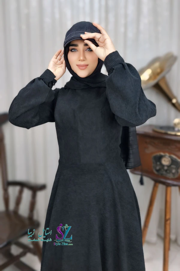 مانتو عبایی زنانه مخمل کبریتی هیما