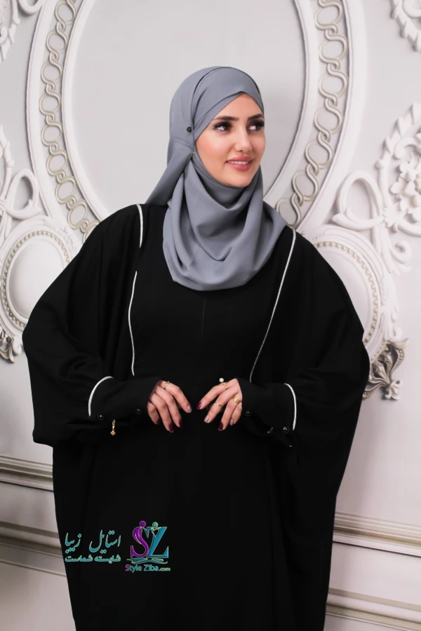 عبا زنانه آیلین (مغزی دوزی نقره ای)