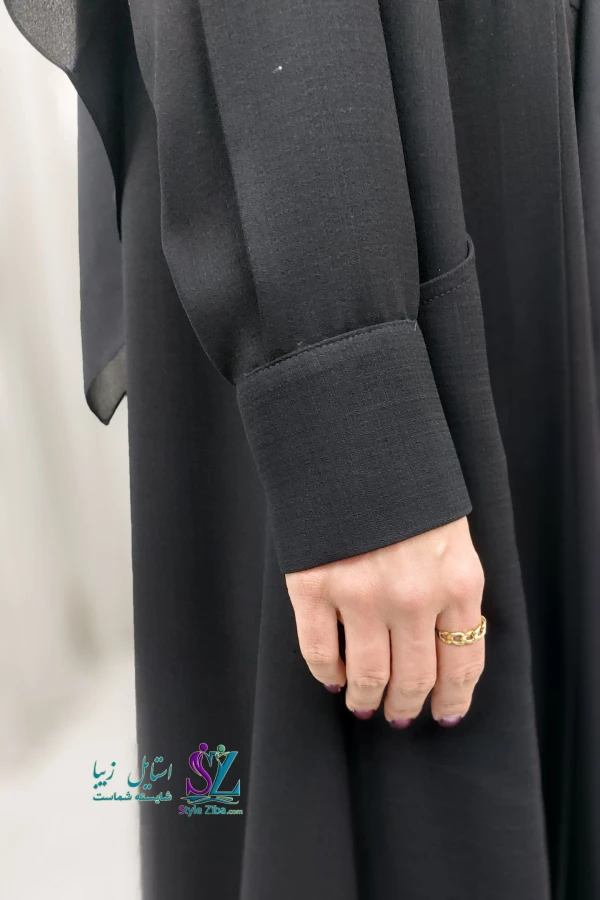 مانتو عبایی زنانه مشکی مه نگار