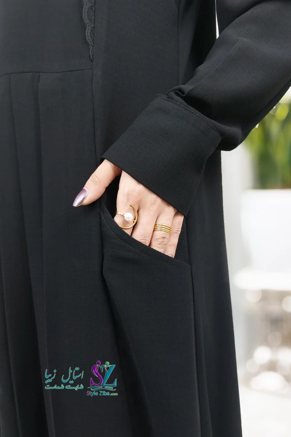 مانتو عبایی زنانه مشکی مه نگار