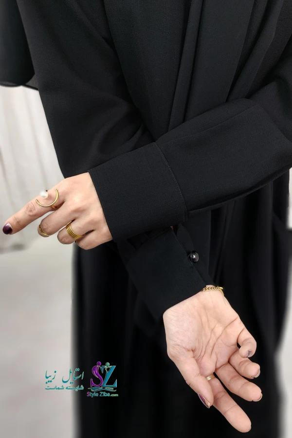 مانتو عبایی زنانه مشکی مه نگار