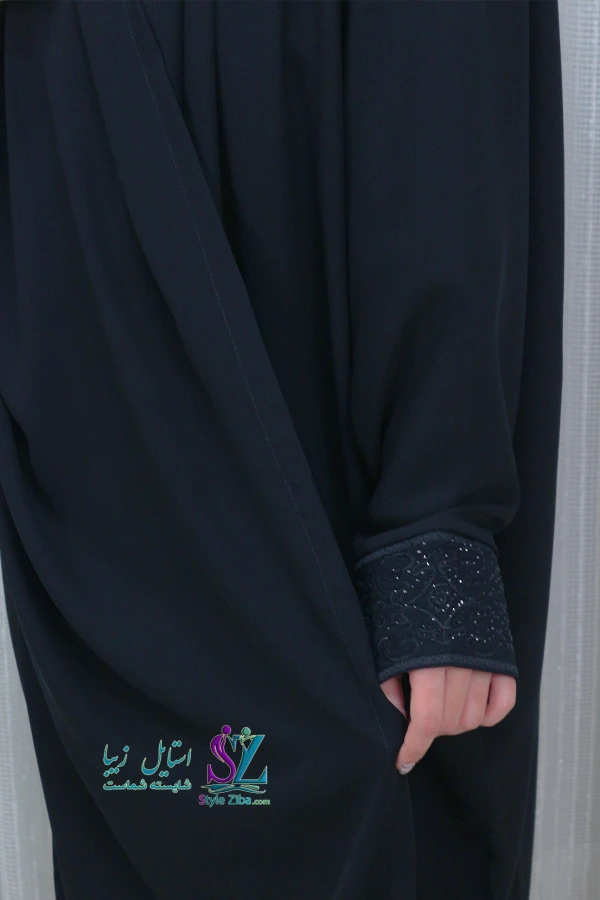 چادر دانشجویی مچ گلدوزی کرپ وارداتی