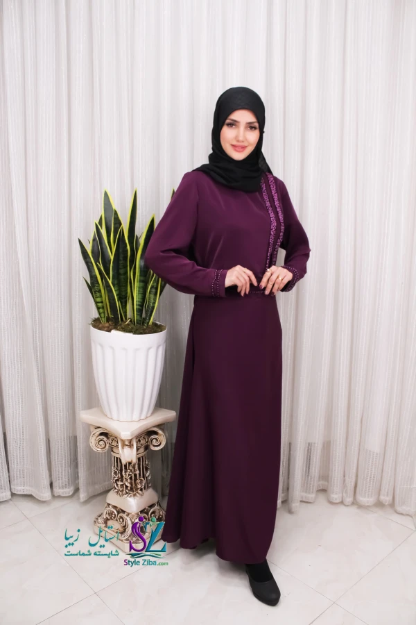 عبا عربی مجلسی مهرگل (بنفش)