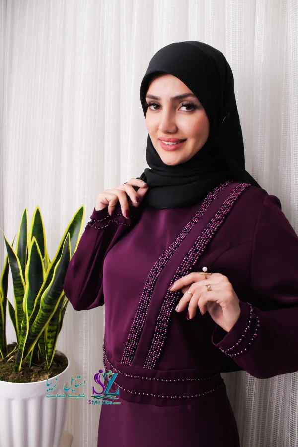 عبا عربی مجلسی مهرگل (بنفش)