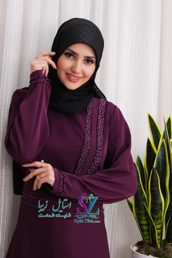 عبا عربی مجلسی مهرگل (بنفش)