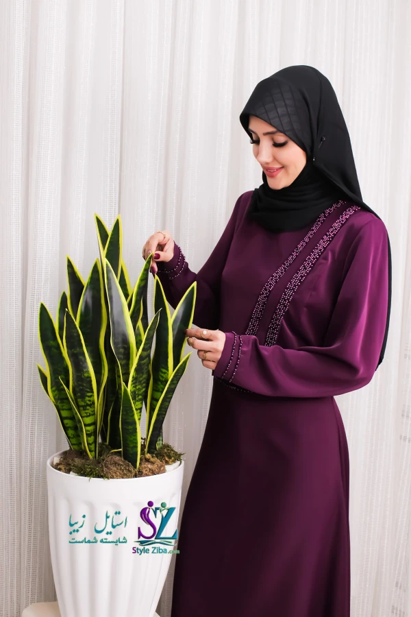 عبا عربی مجلسی مهرگل (بنفش)