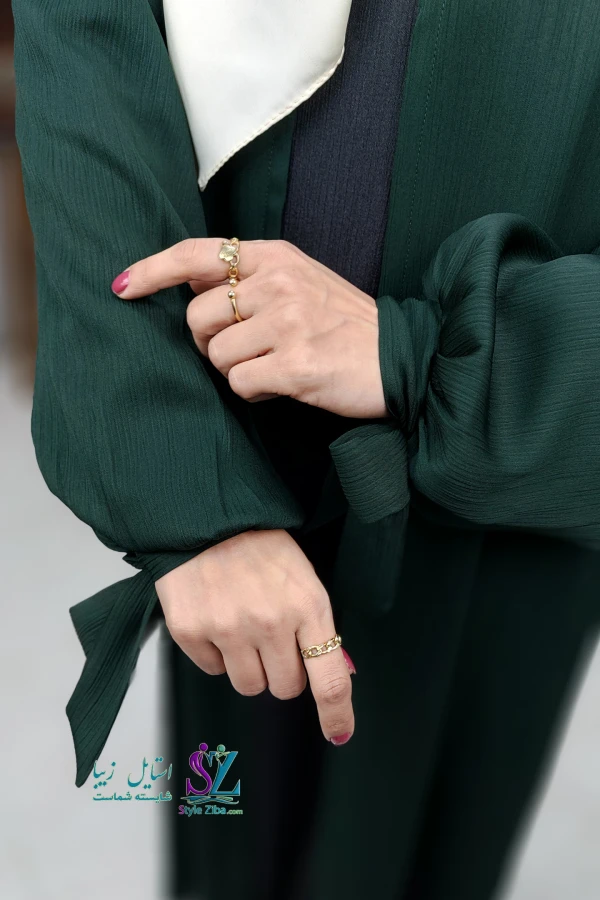 عبا زنانه آنا طرح 2 (سبز زمردی)