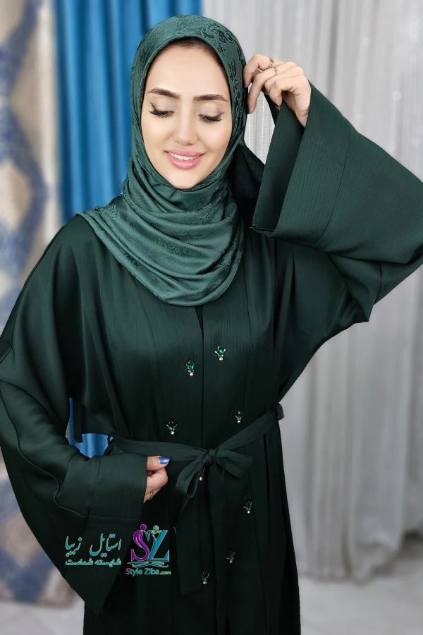 عبا زنانه مجلسی الیکا (سبز)