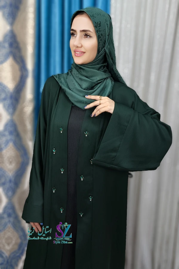 عبا زنانه مجلسی الیکا (سبز)