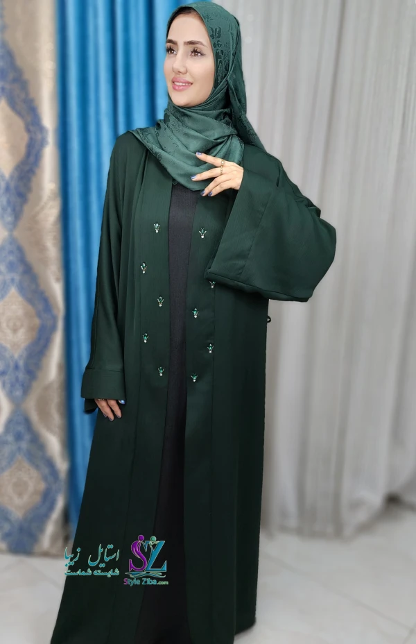 عبا زنانه مجلسی الیکا (سبز)