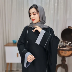 عبا زنانه مغزی دوزی طوسی هیوا