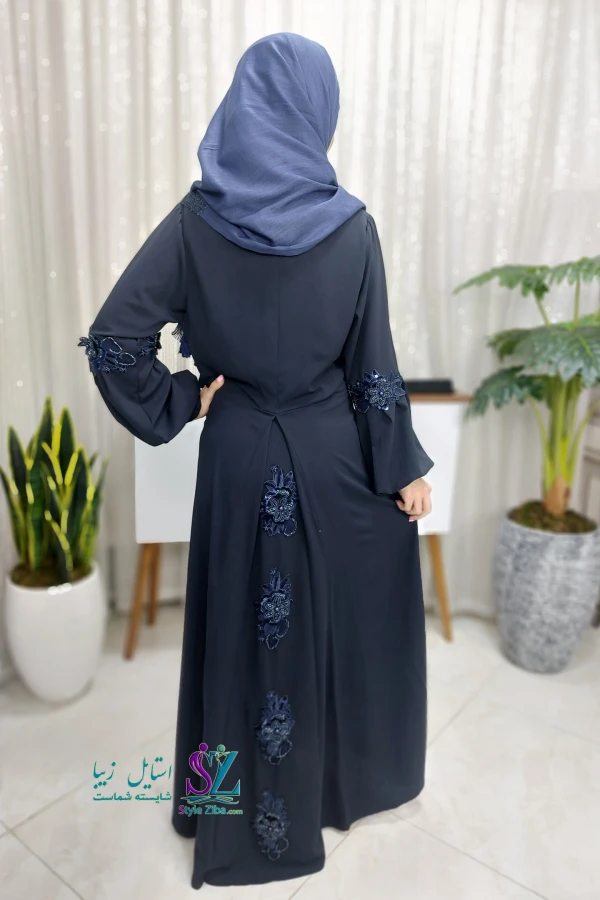 عبا زنانه گلدوزی رزگل