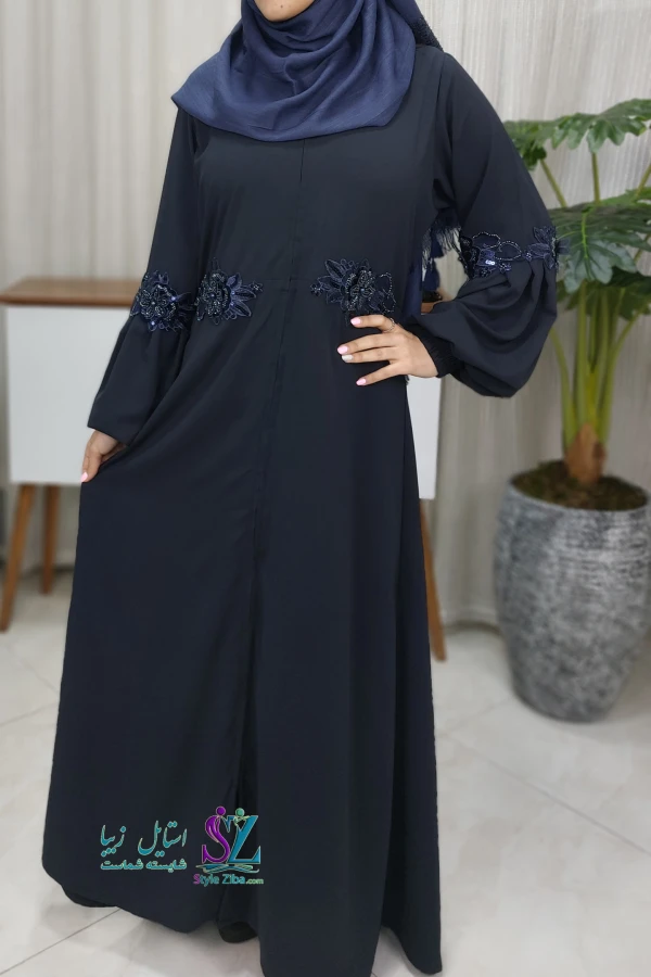 عبا زنانه گلدوزی رزگل