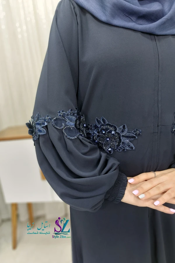 عبا زنانه گلدوزی رزگل