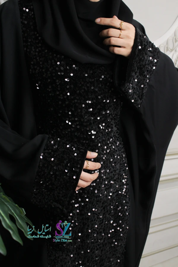 عبا زنانه پولک دوزی گلچهره